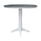 International Concepts Round 36 in Rd Top Ped Table, 12 in Leaf, Bar Ht, White/Heather Gray, 36 W, 48 L, 42.1 in H, Wood K05-36RXT-27B-6B-2 - alternate 6